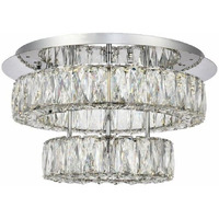 Elegant Lighting Modern Bright Home Decorative Monroe LED Light Chrome Flush Mount Clear Royal Cut Crystal - 17.7x17.7x10