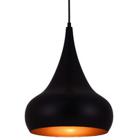 Elegant Lighting Living District Circa Collection Pendant D11.5in H15in Lt1 Black Finish