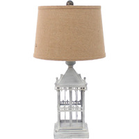 HomeRoots Lighting 15-inch x 12-inch x 25.75-inch Gray, Country Cottage, Castle - Table Lamp