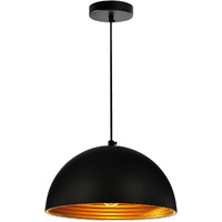 CWI Lighting Modest 1 Light Down Contemporary Metal Mini Pendant in Black