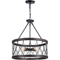 CWI Lighting Amazon 5 Light Metal Chandelier with Drum Shade in Gun Metal Black