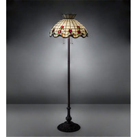 Meyda Tiffany 153948 Three Light Floor Lamp from Roseborder Collection 20.50 inches, Bronze