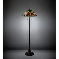 Meyda Tiffany 216879 Three Light Floor Lamp from Rosebush Collection in Mahogany Bronze Finish, 20.00 inches