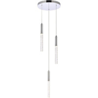 Elegant Lighting Luxurious Ruelle 3 Lights Pendant for Living Room, Kitchen, Bedroom & Hallay, Chrome