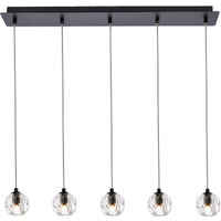 Elegant Lighting Luxurious Eren Adjustable Hanging 5 Lights Pendant for Living Room, Kitchen, Bedroom & Hallay, Black