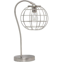 Lalia Home Decorative Arched Metal Cage Table Lamp, Brushed Nickel