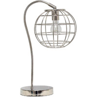 Lalia Home Decorative Arched Metal Cage Table Lamp, Chrome