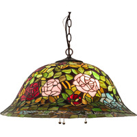 Meyda Lighting 24  Wide Tiffany Rosebush Pendant