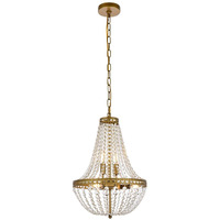 Elegant Lighting Indoor Modern Home Decorative Bright Ceiling Light Valeria 14 inch Pendant in Brass