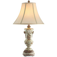 Vintage Silver Table Lamp with Rose Accents