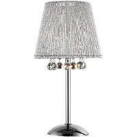 Dreamy Silver Table Lamp with Crystal Accents