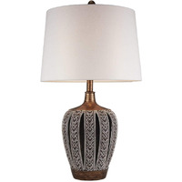 Primo Tall Brown Table Lamp with White Lamp Shade