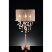 Silver and Pink Faux Crystal Accednt Table Lamp