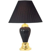 27  Black Ceramic Bedside Table Lamp With Black Shade