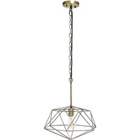 Lalia Home Modern Indoor Home/Office Bright 1 Light 16  Modern Metal Wire Paragon Hanging Ceiling Pendant Fixture - Antique Brass