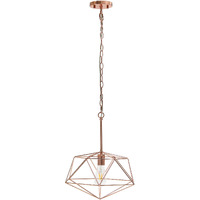 Lalia Home Modern Indoor Home/Office Bright 1 Light 16  Modern Metal Wire Paragon Hanging Ceiling Pendant Fixture - Rose Gold