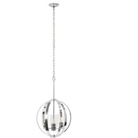 Lalia Home 3-Light 18  Adjustable Industrial Globe Hanging Metal and Clear Glass Ceiling Pendant, Chrome