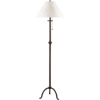 HomeRoots 526340 57 in. Traditional Shaped Floor Lamp with White Empire Shade Black