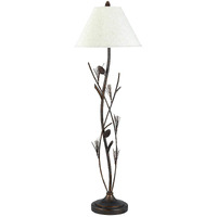 HomeRoots 526341 60 in. Rusted Traditional Shaped Floor Lamp with Brown Empire Shade