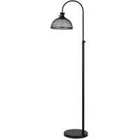 HomeRoots 526313 61 in. Adjustable Traditional Shaped Floor Lamp with Bronze Dome Shade Black