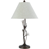 HomeRoots 524753 32 in. Metal Table Lamp with Empire Shade Rust & Gray