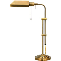 HomeRoots 524645 26 x 7 x 16 in. Bronze Metal Adjustable Table Lamp with Antiqued Brass Rectangular Shade