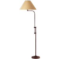 HomeRoots 526246 68 in. Rusted Adjustable Traditional Shaped Floor Lamp with Brown Empire Shade