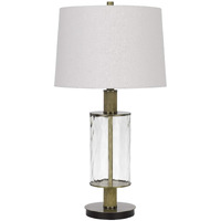 HomeRoots 524713 31 in. Metal Table Lamp with White Empire Shade Clear