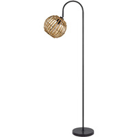 HomeRoots 526316 63 in. Traditional Shaped Floor Lamp with Brown Globe Shade Black