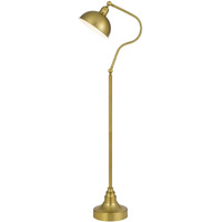 HomeRoots 526295 60 in. Traditional Shaped Floor Lamp with Antiqued Brass Dome Shade Brass