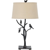 HomeRoots 524688 29 in. Metal Table Lamp with Tan Empire Shade Tan