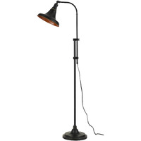 HomeRoots 526271 58 in. Adjustable Traditional Shaped Floor Lamp with Bronze Dome Shade Bronze