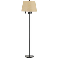 HomeRoots 526232 62 in. Four Light Traditional Shaped Floor Lamp with Beige Square Shade Bronze