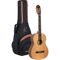 Ortega Guitars 6 String Family Series Pro Solid Top Slim Neck Nylon Classical Guitar w/Bag, Right (R131SN)