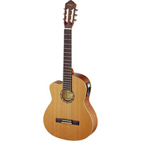 Ortega Guitars 6 String Family Series Pro Solid Top Acoustic-Electric Nylon Classical Guitar w/Bag, Left-Handed (RCE131L)