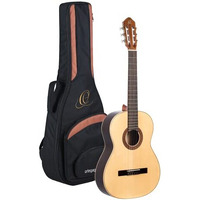 Ortega Guitars 6 String Traditional Series - Made in Spain Solid Top Classical Guitar w/Bag, Right (R210)