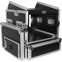 ProX Cases T-8MRLT 8 Space 10U Top Load Slant DJ Mixer Road Gig Ready Flight Case Combo Rack w/Gliding Laptop Shelf