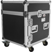 ProX Cases T-10MRLT 10 Space 10U Top Load Slant DJ Mixer Road Gig Ready Flight Combo Rack w/Gliding Laptop Shelf