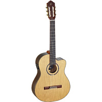 Ortega Guitars 6 String Performer Series Solid Top Medium Neck Acoustic-Electric Nylon Classical Guitar w/Bag, Right (RCE159MN)