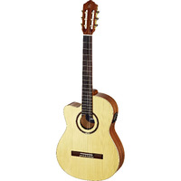 Ortega Guitars 6 String Performer Series Left-Handed Solid Top Slim Neck Acoustic-Electric Nylon Classical Guitar w/Bag, (RCE138SN-L)