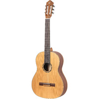 Ortega Guitars 6 String Family Series Full Size Left-Handed Nylon Classical Guitar w/Bag, Cedar Top-Natural-Satin, (R122L)