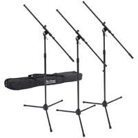 On-Stage MSP77033 Euroboom Microphone Stands with Travel Bag, 3 Pack