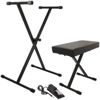 On Stage Stands Keyboard Stand/Bench Pak with KSP100 Sustain Pedal