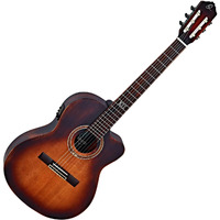 Ortega Guitars 6 String Private Room Distressed Suite Solid Top Slim Neck Acoustic-Electric Nylon Classical Guitar w/Bag, Right (DSSUITE-C/E)