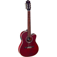 Ortega Guitars 6 String Performer Series Solid Top Thinline Crossover Acoustic-Electric Nylon Classical Guitar w/Bag, Right (RCE138-T4STR)