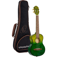 Ortega Guitars, 4-String Prism Series Slotted Headstock Tenor Ukulele w/Bag, Right, ivy fade, One Size (RUPR