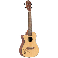 ORTEGA Bonfire Series Concert Ukulele 4 String Lefty with Cutaway - Magus Uke Preamp/Spruce Top/Sapele Body