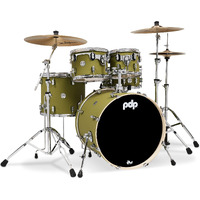 Pacific Drums & Percussion Drum Set Concept Maple 5-Piece, Satin Olive Shell Pack (PDCM2215SO)