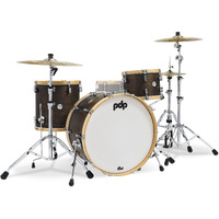 Pacific Drums & Percussion Drum Set Concept Classic 3-Piece 24  Kick, Walnut Stain with Natural Wood Hoops Shell Pack (PDCC2413WN)