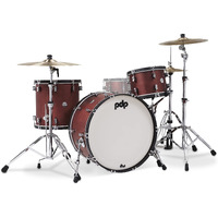 Pacific Drums & Percussion Set Concept Classic 3-Piece w/24 Kick, Ox Blood with Ebony Hoops Drum Shell Packs (PDCC2413OE)